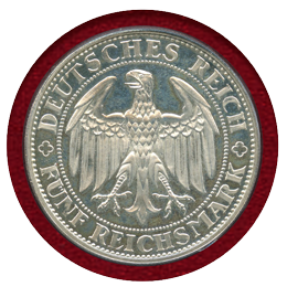 ドイツ ワイマール共和国 1929E 5マルク 銀貨 マイセン PCGS PR63CAM