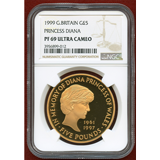イギリス 1999年 5ポンド 金貨 ダイアナ NGC PF69UCAM