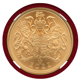 イギリス 2022年 ￡5 金貨 エリザベス女王プラチナジュビリー NGC MS70Matte