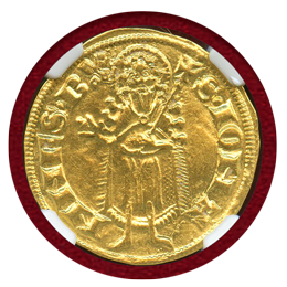 ドイツ トリーア (1362-88) 1グルデン金貨 大司教クノ2世 NGC MS61