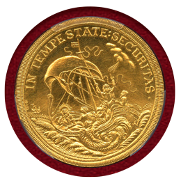 ハンガリー ND(リストライク) 7ダカット 金貨 Stジョージ竜退治とキリスト一行 MS66