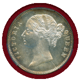 【SOLD】英領インド 1840(C) ルピー 銀貨 ヴィクトリア女王 PCGS MS63