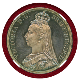【SOLD】イギリス 1887年 クラウン銀貨 ヴィクトリア ジュビリー NGC PF63