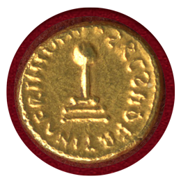 アラブ ビザンチン ND(AD705-715)  トレミシス金貨 (1/2ソリダス)　VF