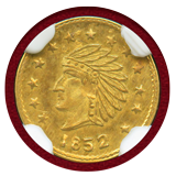 アメリカ 1852-Dated  ゴールドトークン インディアンヘッド NGC MS66