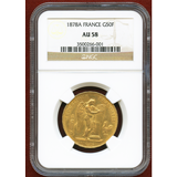 【SOLD】フランス 1878A 50フラン 金貨 エンジェル NGC AU58