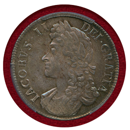 【SOLD】イギリス 1687年 クラウン 銀貨 ジェームス2世 PCGS MS64