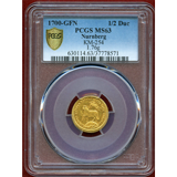 【SOLD】ドイツ (1700)GFN 1/2ラムダカット 金貨 神の子羊 PCGS MS63