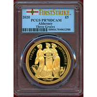 【SOLD】オルダニー 2020年 ￡5 金貨 スリーグレイセス PCGS PR70DCAM FS