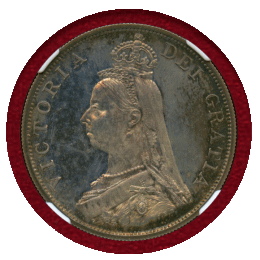 イギリス 1887年 2フローリン 銀貨 ヴィクトリア ジュビリーヘッド NGC PF63