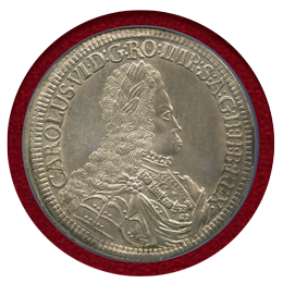 神聖ローマ帝国 オーストリア 1719年 2ターラー 銀貨 カール6世 NGC MS62