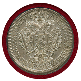 神聖ローマ帝国 オーストリア 1719年 2ターラー 銀貨 カール6世 NGC MS62