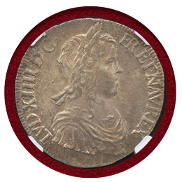 フランス 1653年 エキュ 銀貨 ルイ14世 NGC MS64