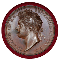【SOLD】イギリス 1821年 銅メダル ジョージ4世 戴冠記念 PCGS SP63