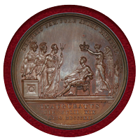 【SOLD】イギリス 1821年 銅メダル ジョージ4世 戴冠記念 PCGS SP63