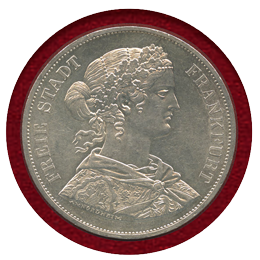 ドイツ フランクフルト 1866年 2ターラー 銀貨 フランコニア