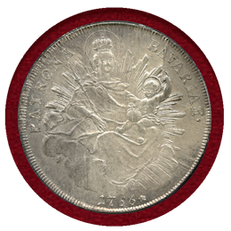 【SOLD】ドイツ バイエルン 1756年 ターラー 銀貨　マドンナ  PCGS MS63
