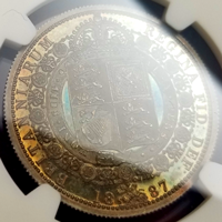 【SOLD】イギリス 1887年 1/2クラウン 銀貨 ヴィクトリア ジュビリーヘッド PF62