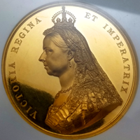 イギリス 1887年 金メダル ヴィクトリア女王即位50周年記念 NGC PF62CAMEO