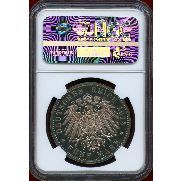 『NGC MS62』ドイツ・プロイセンヴィルヘルム2世軍服5マルク銀貨