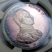 【SOLD】ドイツ プロイセン 1913A 5マルク 銀貨 ヴィルヘルム2世 NGC PF65UC