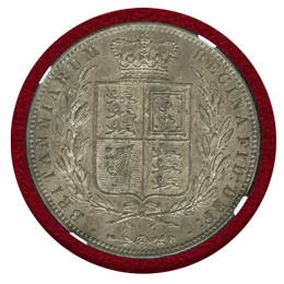 イギリス 1874年 1/2クラウン 銀貨 ヴィクトリア ヤングヘッド NGC MS62