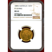 オーストラリア 1880S ソブリン 金貨 ヴィクトリア ヤングヘッド セントジョージ MS62