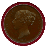 【SOLD】イギリス 1839年 ペニー 銅貨 ヴィクトリア ヤングヘッド NGC PF65BN