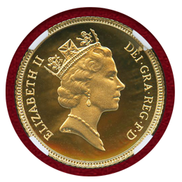 イギリス 1985年 1/2ソブリン 金貨 エリザベス2世 NGC PF70UC