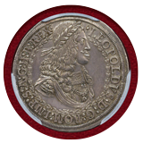 【SOLD】1680年 オーストリア 神聖ローマ帝国 2ターラー銀貨 レオポルト1世 MS62