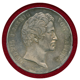 【SOLD】ドイツ バイエルン 1839年 2ターラー 銀貨 PCGS AU Detail