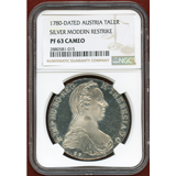 【SOLD】オーストリア (1780) ターラー 銀貨 マリアテレジア リストライク PF63CAM