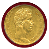 フランス 1830年A 40フラン 金貨 シャルル10世 PCGS AU55