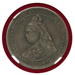 イギリス 1887年 6ペンス パターン銀貨 Spink & Son ヴィクトリア女王 PF62