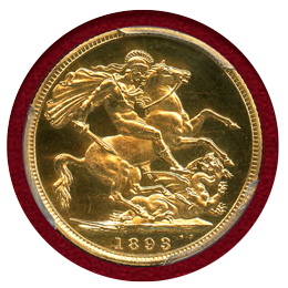 イギリス 1893年 ソブリン金貨 プルーフ ヴィクトリア女王 オールドヘッド PR62CAM