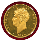 イギリス 1826年 2ポンド プルーフ金貨 ジョージ4世 NGC PF64UCAM