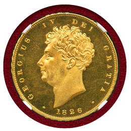 イギリス 1826年 2ポンド プルーフ金貨 ジョージ4世 NGC PF64UCAM