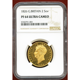 イギリス 1826年 2ポンド プルーフ金貨 ジョージ4世 NGC PF64UCAM