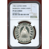 オーストリア 1982年 500シリング銀貨 Mariazell聖堂記念 PF66CAMEO