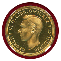 イギリス 1937年 1/2ソブリン 金貨 ジョージ6世 NGC PR65