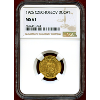 【SOLD】チェコスロバキア 1926年 ダカット 金貨 聖ヴァーツラフ NGC MS61