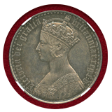 イギリス 1847年 ヴィクトリア ゴシッククラウン銀貨 UNDECIMO Proof Detail