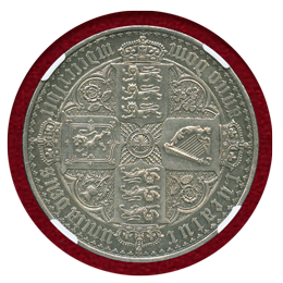 イギリス 1847年 ヴィクトリア ゴシッククラウン銀貨 UNDECIMO Proof Detail