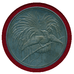 【SOLD】独領ニューギニア 1894A 5マルク 銀貨 極楽鳥 PCGS PR63