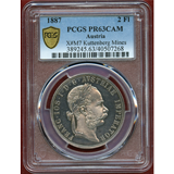 オーストリア 1887年 2フローリン銀貨 クッテンベルク鉱山再開記念 PCGS PR63CAM
