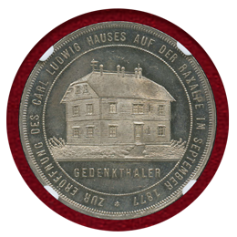 オーストリア 1877年 ターラー 銀貨 ラクサルペ山荘開設記念 PR63CAMEO