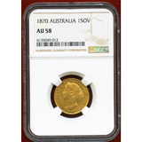 オーストラリア 1870 ソブリン金貨 ヴィクトリア女王 バンクシア AU58