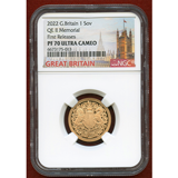 イギリス 2022年 ソブリン 金貨 エリザベス女王メモリアル NGC PF70UC