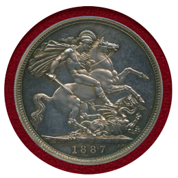 イギリス 1887年 クラウン銀貨 ヴィクトリア ジュビリー PCGS PR62CAM