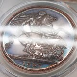 イギリス 1887年 クラウン銀貨 ヴィクトリア ジュビリー PCGS PR62CAM
